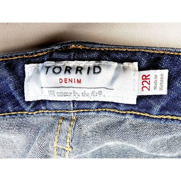 Torrid Size 22R Women's 32 Inch Inseam 5 Pocket Blue Denim Jeans - Picture 5 of 13